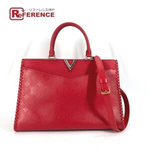 Louis Vuitton Very Zip Tote Handbag shoulder Ruby Red
